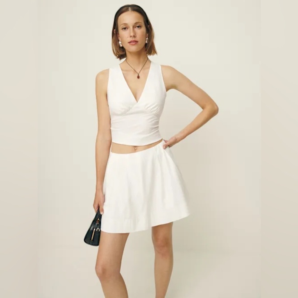 NWT Reformation Leni cotton mini skirt